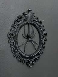 Gothic Framed Hanging Spider Wall Decor - thumbnail 1