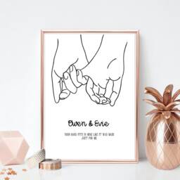 Personalised Pinky Promise Anniversary Print Couple Gift - thumbnail 2