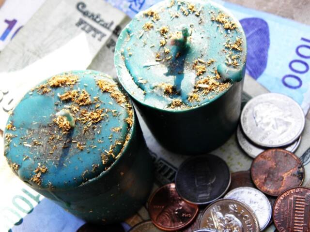Prosperity Abundant Life Herbal Soy Blend Ritual Candles - 2 Loaded Green Votives - image 1