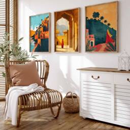 Set Of 3 Pakistan Posters, Travel Prints, Islamic Art, Floral Wall Arabic Art Poster, Pakistani Decor, Gift - thumbnail 4