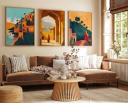 Set Of 3 Pakistan Posters, Travel Prints, Islamic Art, Floral Wall Arabic Art Poster, Pakistani Decor, Gift