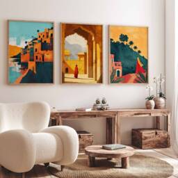 Set Of 3 Pakistan Posters, Travel Prints, Islamic Art, Floral Wall Arabic Art Poster, Pakistani Decor, Gift - thumbnail 2