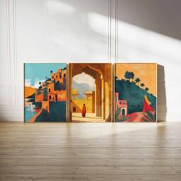 Set Of 3 Pakistan Posters, Travel Prints, Islamic Art, Floral Wall Arabic Art Poster, Pakistani Decor, Gift - thumbnail 3