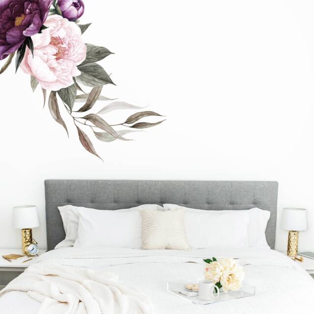 Wall Sicker - Rich Plum Floral Home Decor Flowers Decals Decor Deocr