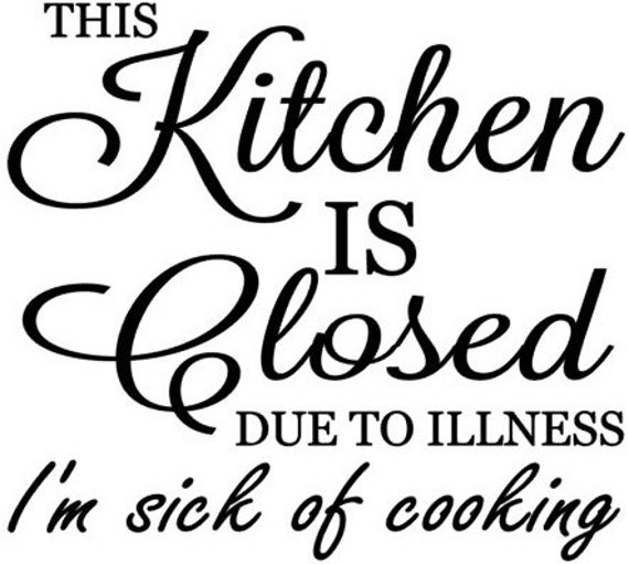 Funny Fun Rude Joke Vinyl Sticker Graphic Decal This Kitchen Is Closed Fridge Door Wall Art Chef Cook Active Mothers Day Gift