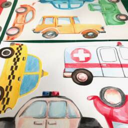 Watercolor Vehicle Wall Decals City Transport Nursery Decor - thumbnail 4