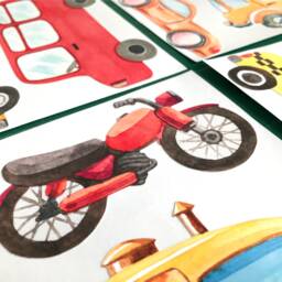 Watercolor Vehicle Wall Decals City Transport Nursery Decor - thumbnail 3