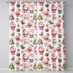 Christmas Gingerbread Man Tree Gift Snowman On Light Grey Background Seamless Readymade Eyelet Ring Top Thermal 100% Blackout Curtains - thumbnail 2