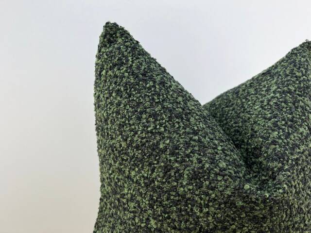 Custom Size Green Boucle Pillow Cover, Textured Luxury Cushion in 11 Color Options For Modern Home - image 1