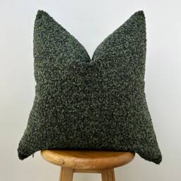 Custom Size Green Boucle Pillow Cover, Textured Luxury Cushion in 11 Color Options For Modern Home - thumbnail 2