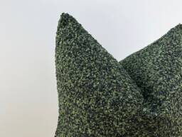 Custom Size Green Boucle Pillow Cover, Textured Luxury Cushion in 11 Color Options For Modern Home - thumbnail 1