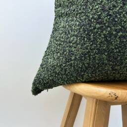 Custom Size Green Boucle Pillow Cover, Textured Luxury Cushion in 11 Color Options For Modern Home - thumbnail 3