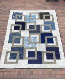Floating Windows Quilt Pattern PDF - Modern Geometric Design Throw Digital Download - thumbnail 1
