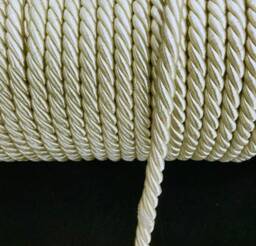9mm Ivory Satin Twist Cord Braided Trim, Choker Thread - 4 Yards - thumbnail 1