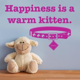 Happiness Is A Warm Kitten - Vinyl Decal Wall Quote - thumbnail 2