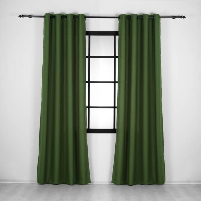 Linen Look Curtain Set Natural Color Drapes, Custom Size, Blackout Option - image 1