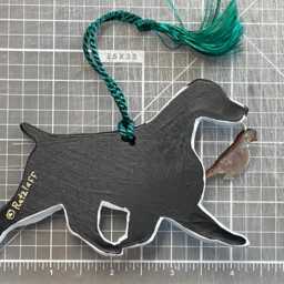 English Springer Spaniel with Quail Charm. Black & White.spaniel Art Dog Breed Ornament - thumbnail 3