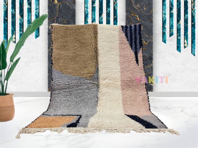 Yakiti - 6X8Ft Moroccan Rug, Beni Ourain Area Modern Wool Living Room Beniourain Handmade Soft Carpet, 186 cm X 256 - image 1