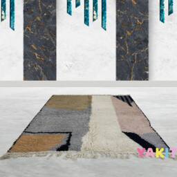 Yakiti - 6X8Ft Moroccan Rug, Beni Ourain Area Modern Wool Living Room Beniourain Handmade Soft Carpet, 186 cm X 256 - thumbnail 2