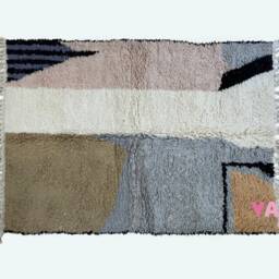 Yakiti - 6X8Ft Moroccan Rug, Beni Ourain Area Modern Wool Living Room Beniourain Handmade Soft Carpet, 186 cm X 256 - thumbnail 3