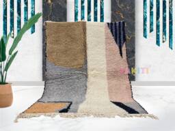 Yakiti - 6X8Ft Moroccan Rug, Beni Ourain Area Modern Wool Living Room Beniourain Handmade Soft Carpet, 186 cm X 256 - thumbnail 1