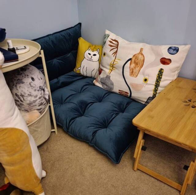 Play Mat Futon French Kids Floor Sofa Velvet Cushion Window Seat - image 1