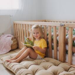 Play Mat Futon French Kids Floor Sofa Velvet Cushion Window Seat - thumbnail 2