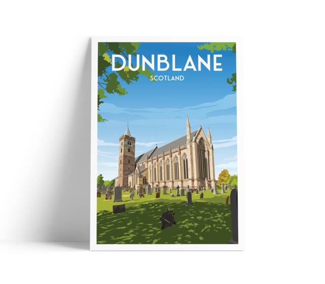 Dunblane Cathedral Travel Poster - Stirlingshire Scotland