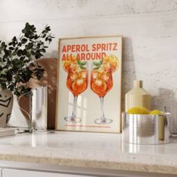 Aperol Spritz Print - Spritz Wall Art Cocktail Recipe Bar Cart Print Cart Decor Kitchen Aesthetic Prints - thumbnail 3