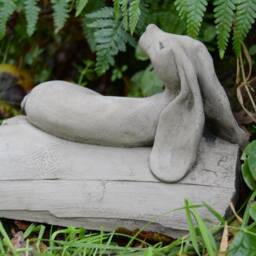 Alonso - The Relaxing Hare Rabbit Handmade Stone Garden Ornament - thumbnail 3