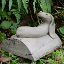 Alonso - The Relaxing Hare Rabbit Handmade Stone Garden Ornament - thumbnail 4
