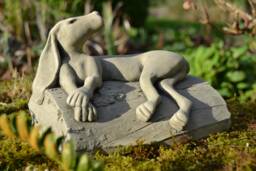 Alonso - The Relaxing Hare Rabbit Handmade Stone Garden Ornament