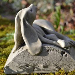 Alonso - The Relaxing Hare Rabbit Handmade Stone Garden Ornament - thumbnail 2
