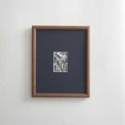 Walnut Picture Frame With Mat Center Custom Opening Size 2x3 4x6 5x7 - thumbnail 1