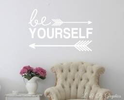 Vinyl Wall Decal - Be Yourself-Arrow-Inspirational Quotes - Decals-Teen Decor-Words For The Wall-Home Decor - thumbnail 1