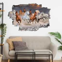 Horse Wall Decal Sticker Mural Poster Print Art Kids Bedroom Decor Horses Herd Desert Animal De47 - thumbnail 1