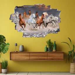 Horse Wall Decal Sticker Mural Poster Print Art Kids Bedroom Decor Horses Herd Desert Animal De47 - thumbnail 3