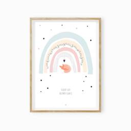"Children's Picture, Children's Poster, Rainbow, Baby Christening Gift, Birth Gift ""Sleep Well" - thumbnail 3