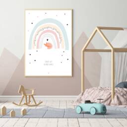 "Children's Picture, Children's Poster, Rainbow, Baby Christening Gift, Birth Gift ""Sleep Well" - thumbnail 2