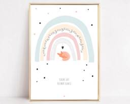 "Children's Picture, Children's Poster, Rainbow, Baby Christening Gift, Birth Gift ""Sleep Well" - thumbnail 1