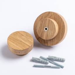 Magnetic Key Holder For Wall, Wood Key Holder, Wall Storage Organizer, Round Hook Made Of Oak, Car in The Hallway - thumbnail 3