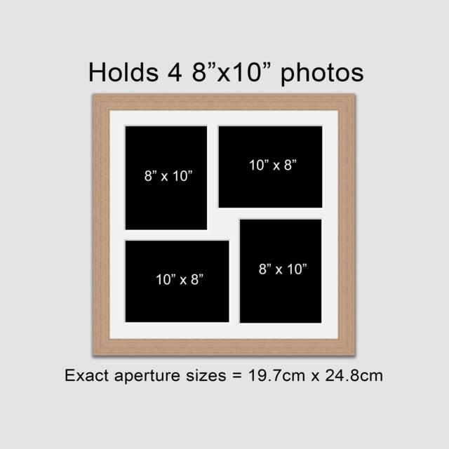 Multi Photo Frame For 4 8x10 Photos in An Oak Veneer - image 1