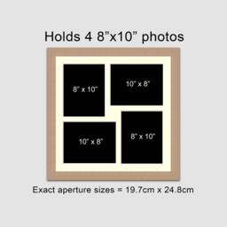 Multi Photo Frame For 4 8x10 Photos in An Oak Veneer - thumbnail 2