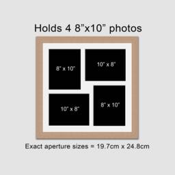 Multi Photo Frame For 4 8x10 Photos in An Oak Veneer