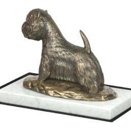 West Highland White Terrier, Dog White Marble Base Statue, Limited Edition, Artdog. Made Of Cold Cast Bronze. Perfect Gift. Limited Edition - thumbnail 3