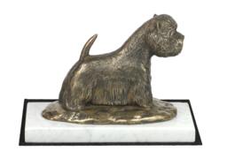 West Highland White Terrier, Dog White Marble Base Statue, Limited Edition, Artdog. Made Of Cold Cast Bronze. Perfect Gift. Limited Edition - thumbnail 1