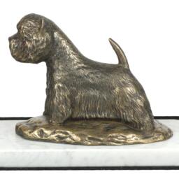 West Highland White Terrier, Dog White Marble Base Statue, Limited Edition, Artdog. Made Of Cold Cast Bronze. Perfect Gift. Limited Edition - thumbnail 2