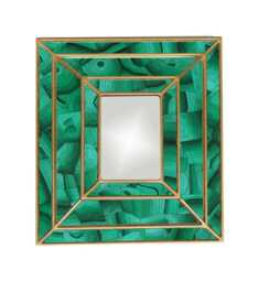 Malachite Accent Mirror, Triple Frame, Pattern in Reverse Painted Glass - Verre Eglomis?? Made To Order, Custom Bespoke Luxury Styles
