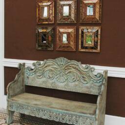 Malachite Accent Mirror, Triple Frame, Pattern in Reverse Painted Glass - Verre Eglomis?? Made To Order, Custom Bespoke Luxury Styles - thumbnail 4