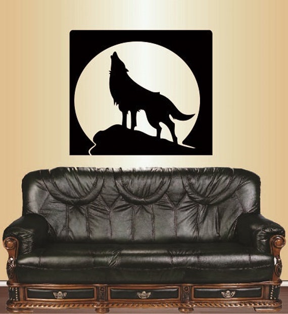 In-Style Decals Wall Vinyl Decal Home Decor Art Sticker Howling Wolf Full Moon Wild Animal Removable Mural Design For Any Room 150 - image 1